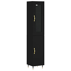 Maison Chic Buffet,Meuble de Rangement,commode pour salon,Cuisine Noir 34,5x34x180 cm Bois d'ingénierie -MN90354