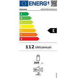 Réfrigérateur 1 porte 60cm 309l - LRB1DE33W - ELECTROLUX