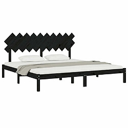 Avis Maison Chic Lit adulte - Lit simple Cadre de lit,Structure du lit Contemporain Noir 200x200 cm Bois massif -MN65207