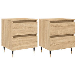 Maison Chic Lot de 2 Tables de chevet,Table de nuit,Table d'appoint pour salon chêne sonoma 40x35x50 cm bois ingénierie -MN97493