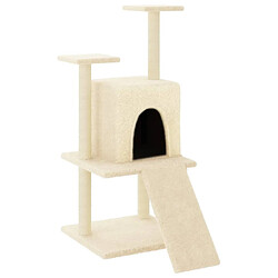 Arbre à chat avec griffoirs,niche pour chat en sisal crème 110 cm -MN99091