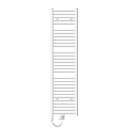 LuxeBath Radiateur électrique pour salle de bain Sahara 400x1800 mm Blanc raccord latéral courbé & thermoplongeur 1200W 