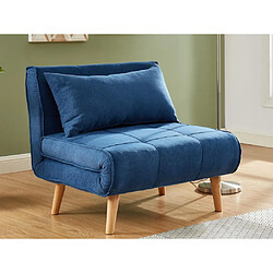 Vente-Unique Fauteuil convertible XL en tissu CHILA - Bleu