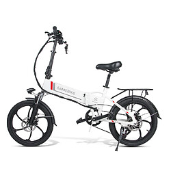 Vélo électrique SAMEBIKE 20LVXD30 - moteur 350W batterie 48V10AH autonomie 40KM freins à disque mécaniques - Blanc