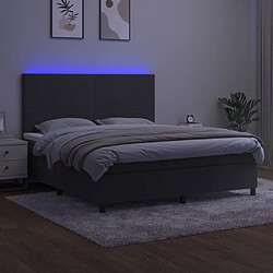 Avis vidaXL Sommier à lattes de lit et matelas et LED Gris foncé 160x200 cm