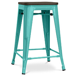 ICONIK INTERIOR Tabouret Stylix en bois - Métal - 60cm Vert pastel 