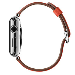 Acheter Wewoo Bracelet en cuir avec bouton de montre classique pour Apple Watch séries 3 et 2 & 1 38 mm Orange