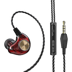 Universal Casque filaire pour samsung casque woofer casque oreille casque casque casque (rouge)