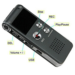 Universal 003 Écran LCD portable 8 Go Magnétophone Numérique Magnétophone Lecteur MP3 Dictaphone 609