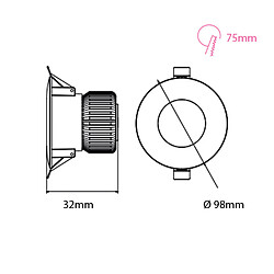 HOROZ ELECTRIC Lot de 10 spots ALEXA SMD LED rond noir 8W 7000K