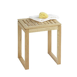 Avis WENKO Tabouret de salle de bain en bois Norway - H. 46 cm - Marron noix