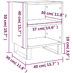 vidaXL Tables de chevet 2 pcs chêne fumé 40x30x50 cm bois d'ingénierie pas cher