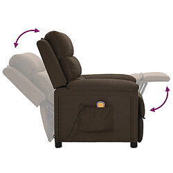 Acheter vidaXL Fauteuil de massage Marron foncé Tissu