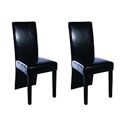 vidaXL Chaises à manger lot de 2 noir similicuir 