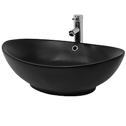 ML DESIGN MODERN LIVING Lavabo 59x38x19 cm céramique noire ML-Design