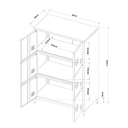 Acheter Helloshop26 Armoire de bureau casier de bureau meuble de rangement pour salon bureau chambre atelier métallique acier 113 x 80 x 40 cm noir 03_0006325