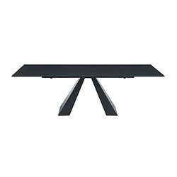 Acheter Vente-Unique Table à manger extensible 6 à 10 personnes en verre trempé, céramique et métal - Effet marbre noir - LOZIPA de Maison Céphy