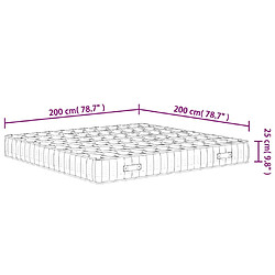 vidaXL Matelas à ressorts ensachés dureté moyenne 200x200 cm pas cher