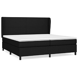 vidaXL Sommier à lattes de lit avec matelas Noir 200x200 cm Tissu