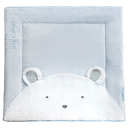 Tapis de parc 100x100 cm Tapidou Ours bleu - Doudou et compagnie