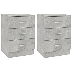 vidaXL Tables de chevet 2 pcs Gris béton 38x35x56 cm Bois d'ingénierie