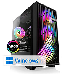 CSL-Computer Gaming PC M10890H PC Gaming CSL M10890H, AMD Ryzen 5 5500 (6x 3600 MHz), Radeon RX 6400, 16 Go DDR4 RAM, M.2 SSD 500 Go, Windows 11 Famille