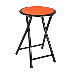 Pegane Tabouret pliante noir-orange, L30 x H45 x P30 cm 