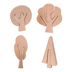 4 pièces/ensemble BRICOLAGE Peinture Bois En Bois Arbres Bloc Ornement Kits Creative Artisanat Jouet Apprentissage Cadeaux Âge 3-12 activités La