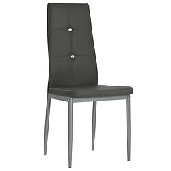 Maison Chic Lot de 6 Chaises à manger modernes,Chaises à dîner gris similicuir -MN70584