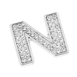 Strass Diamante Diy Lettre N Alphabet 3d Auto Badge Autocollant Autocollant Autocollant