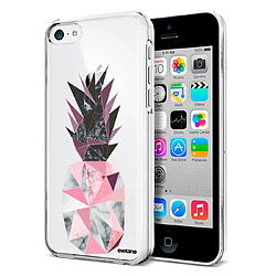 Coque iPhone 5C souple transparente Ananas geometrique marbre Motif Ecriture Tendance Evetane 