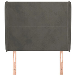 Avis Maison Chic Tête de lit scandinave avec oreilles,meuble de chambre Gris foncé 103x23x118/128 cm Velours -MN38709