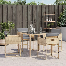 Avis Maison Chic Lot de 4 Chaises de jardin avec coussins | chaises Relax d'extérieur mélange beige -GKD84492