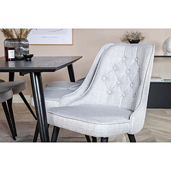 Venture Home Chaise en tissu matelassé Velvet Deluxe (Lot de 2) gris et noir.