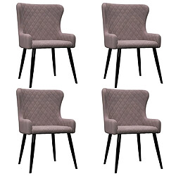 vidaXL Chaises à manger lot de 4 Rose Velours