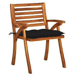 Acheter Maison Chic Lot de 4 Chaises de jardin avec coussins | chaises d'extérieur | Fauteuil Relax Bois de teck solide -GKD15399