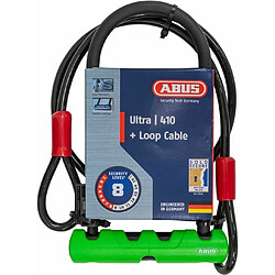 Antivol Abus Ultra 410/170HB230 avec support SH34 et câble en acier Cobra 10/120 Vert et Noir