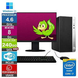 HP ProDesk 400 G5 MT i7-8700 4.60GHz 8Go/240Go SSD Wifi W11 + Ecran 27