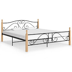 vidaXL Cadre de lit sans matelas noir métal 180x200 cm