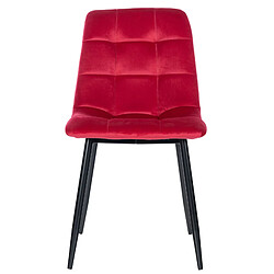 Avis Decoshop26 Lot de 4 chaises de salle à manger style moderne et confortable en velours rouge et métal noir 10_0001790