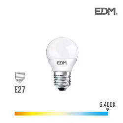 Edm Ampoule LED E27 6W Ronde équivalent à 40W - Blanc du Jour 6400K