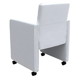 Decoshop26 Lot de 4 chaises de salle à manger cuisine style moderne et confortable en synthétique blanc CDS021244 pas cher