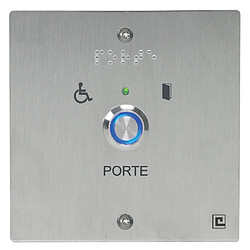 Bouton poussoir NO/NF sur plaque inox loi PMR - HERACLES - PL80NFLH