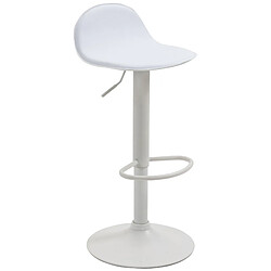 Decoshop26 Lot de 2 tabourets de bar avec repose-pieds en PVC blanc pied trompète en métal blanc 10_0004263