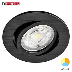 BRAYTRON Spot LED encastrable 3en1 rond noir 7W IP20