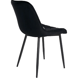 Decoshop26 Chaise de salle à manger cuisine x1 assise en velours noir et pieds en métal noir 10_0001489