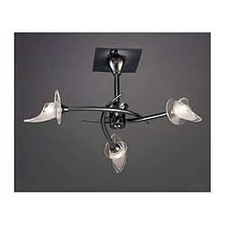 Luminaire Center Semi Plafonnier Flavia rond 3 Ampoules G9, chrome noir