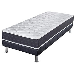 Ebac Matelas ressort + Sommier SR9 Deco 90x190 Record - H. 20 cm - Soutien ferme