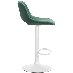 Decoshop26 Tabourets de bar chaises haute x2 avec repose-pieds en velours vert piètement métallique blanc 10_0004088 pas cher