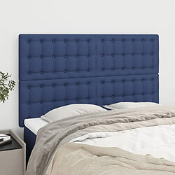 vidaXL Têtes de lit 4 pcs Bleu 72x5x78/88 cm Tissu